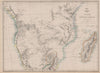 SOUTH CENTRAL AFRICA. Shows Zambesi river as circular! WELLER 1862 old map