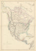 NORTH AMERICA. State borders differ from those later settled. ETTLING 1862 map