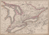 UPPER CANADA. Lakes Huron, Erie & ONTARIO. Counties. Railways. ETTLING 1862 map