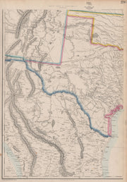 USA SOUTH. Texas New Mexico. Gadsden purchase shown as Arizona.ETTLING 1862 map