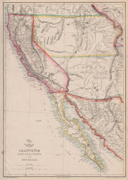 BAJA/CALIFORNIA, UTAH & NEW MEXICO TERRITORIES. Pre-Nevada. ETTLING 1862 map