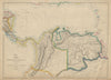 SOUTHERN CENTRAL AMERICA. Mosquito New Granada Venezuela. ETTLING 1862 old map