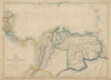 SOUTHERN CENTRAL AMERICA. Mosquito New Granada Venezuela. ETTLING 1862 old map