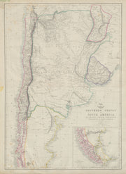 SOUTH AMERICA. 'La Plata, Chili, Paraguay, Uruguay & Patagonia'. LOWRY 1862 map