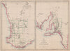 WESTERN & SOUTH AUSTRALIA. Land Divisions. Perth Adelaide. WELLER 1862 old map