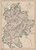 BEDFORDSHIRE. Antique county map. Railways canals. BR DAVIES 1864 old