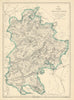 BEDFORDSHIRE. Antique county map. Railways canals. BR DAVIES 1863 old