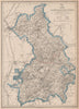 CAMBRIDGESHIRE. Antique county map. Railways turnpike roads. DOWER 1863