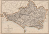 DORSETSHIRE county map. Poole Weymouth. Exclave. Railways. WELLER 1863 old
