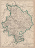 HUNTINGDONSHIRE county map. Shows 2 exclaves. Railways.DOWER/BR DAVIES 1863