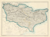 KENT. County map. Downs. Railways in use/under construction. BR DAVIES 1863