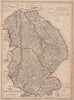 LINCOLNSHIRE. Antique county map. Fens. Railways. DOWER 1863 old