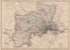 MIDDLESEX & LONDON PARISHES. Antique county map. Railways. BR DAVIES 1863