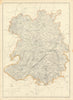 SHROPSHIRE Large county map. Railways Wenlock Edge Stiperstones.WELLER 1863