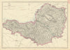SOMERSETSHIRE. Antique county map. Railways. Mendips. Exmoor. WELLER 1863