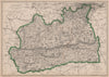 SURREY. Chertsey Guildford Dorking. County map. Railways. BR DAVIES 1863