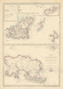 THE CHANNEL ISLANDS. Guernsey Jersey Alderney Herm & Sark. WELLER 1863 old map