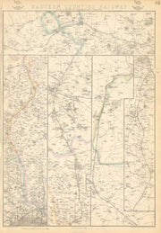 GREAT EASTERN RAILWAY 2. London to Cambridge Ely & Norwich. WELLER 1864 map