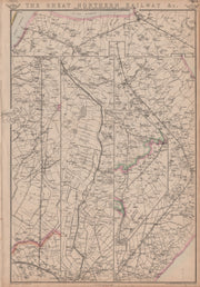 GREAT NORTHERN RAILWAY 3. Loop/Lincolnshire line. Peterborough. WELLER 1863 map