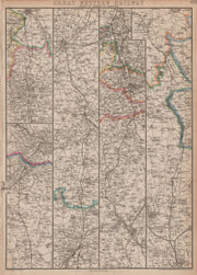GREAT WESTERN RAILWAY 4. Oxford to Warwick Birmingham & Chester.WELLER 1863 map
