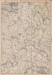 NORTH WESTERN RAILWAY 1. London to Rugby, Coventry & Birmingham.WELLER 1864 map