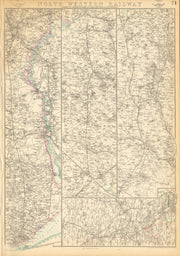 NORTH WESTERN RAILWAY 2. Birmingham to Manchester & Liverpool. WELLER 1863 map