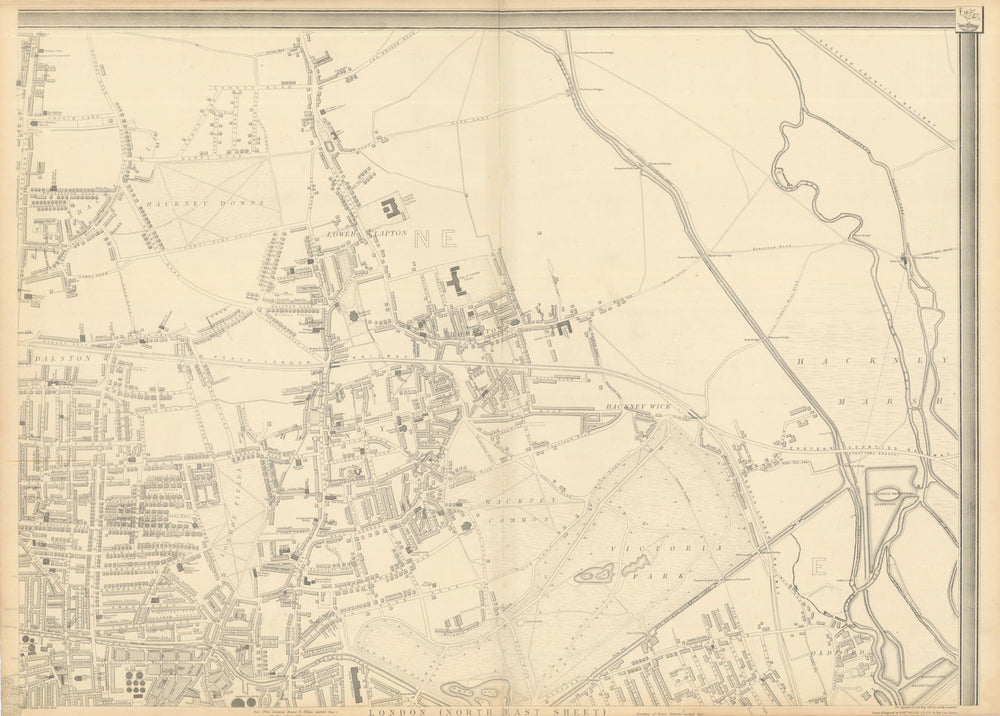 'CASSELLS LONDON NE. Hackney Old Ford Dalston Homerton Clapton. WELLER 1863 map