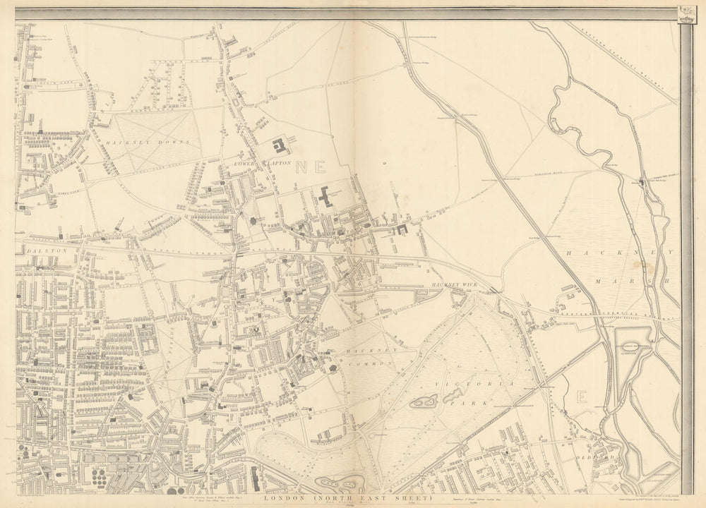 'CASSELLS LONDON NE. Hackney Old Ford Dalston Homerton Clapton. WELLER 1863 map