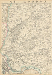 NE LONDON/ESSEX Stratford Barking Romford Epping Waltham Abbey. WELLER 1863 map