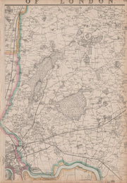 NE LONDON/ESSEX Stratford Barking Romford Epping Waltham Abbey. WELLER 1863 map