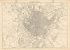 BIRMINGHAM. Large town/city plan by JW LOWRY for the Dispatch Atlas 1863 map