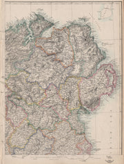 IRELAND NORTH EAST. Ulster. Railways. EDWARD WELLER. Dispatch atlas 1863 map