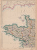 FRANCE NORTH WEST. Brittany Bretagne Normandy Normandie Loire.JW LOWRY 1863 map