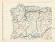IBERIA NW. Galicia Asturias Oporto Leon Santander Castille. WELLER 1863 map