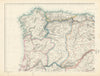 IBERIA NW. Galicia Asturias Oporto Leon Santander Castille. WELLER 1863 map