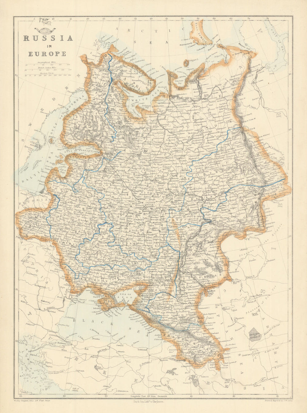 RUSSIA IN EUROPE. Moscow-St Petersburg Warsaw-Krakow railways.JW LOWRY 1863 map