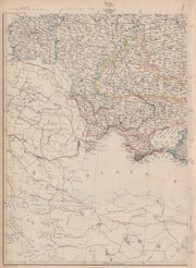 RUSSIA IN EUROPE SW. Ukraine & Poland. JW LOWRY for the Dispatch atlas 1863 map