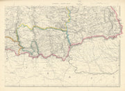 AUSTRIAN EMPIRE SOUTH EAST. Transylvania Banat Klausenburg. DOWER 1863 old map