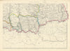 AUSTRIAN EMPIRE SOUTH EAST. Transylvania Banat Klausenburg. DOWER 1863 old map