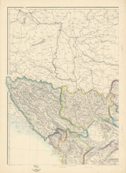 BALKANS NW. Bosnia Servia Serbia Montenegro Albania. ETTLING. Dispatch 1863 map