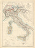 ITALY SWITZERLAND TYROL ALPS. Italian unification.DOWER.Dispatch atlas 1863 map