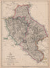 'Tuscany and the Papal States'. Italy. Shows early railways. DOWER 1863 map