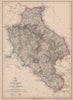 'Tuscany and the Papal States'. Italy. Shows early railways. DOWER 1863 map