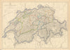 SWITZERLAND. Shows battles/dates railways. DOWER. Dispatch atlas 1863 old map