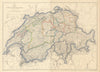 SWITZERLAND. Shows battles/dates railways. DOWER. Dispatch atlas 1863 old map