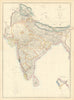 INDIA British/protected/ind states.Completed & planned railways.WELLER 1863 map