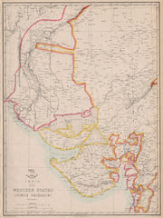 BRITISH INDIA. 'Western States (Scinde Gujerat &c)'. Daman. WELLER 1863 map