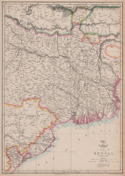 BENGAL. East Indian railway Calcutta-Raniganj. WELLER. Dispatch atlas 1863 map
