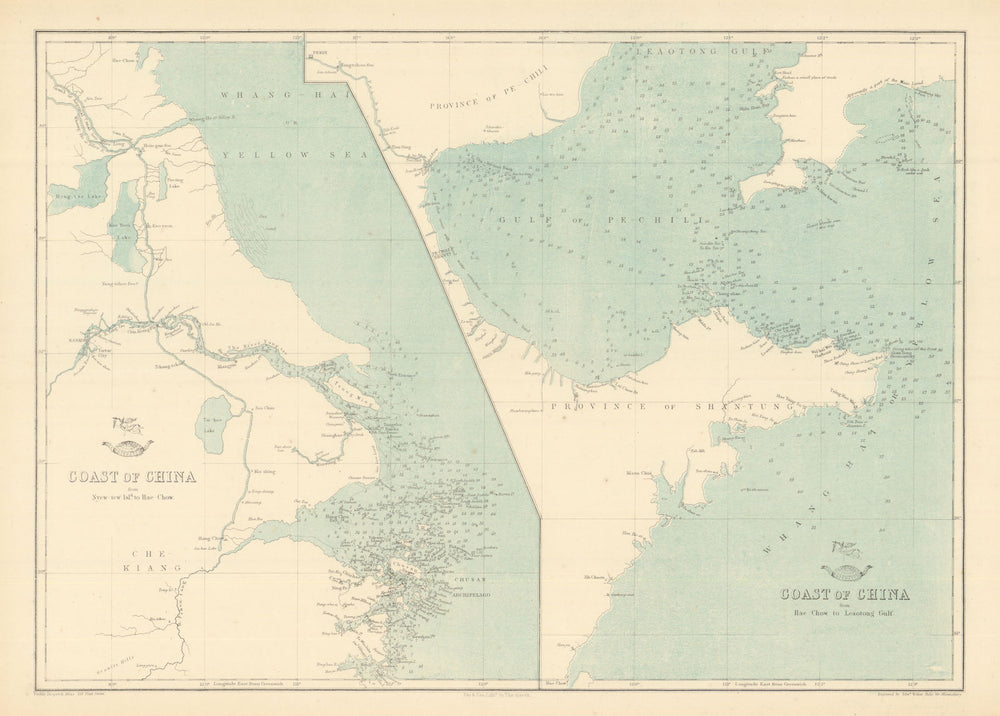 COAST OF CHINA.Ningbo-Korea. Shanghai Tianjin Nanjing Hangzhou. WELLER 1863 map