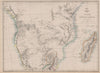 SOUTH CENTRAL AFRICA. Shows Zambesi river as circular! WELLER 1863 old map
